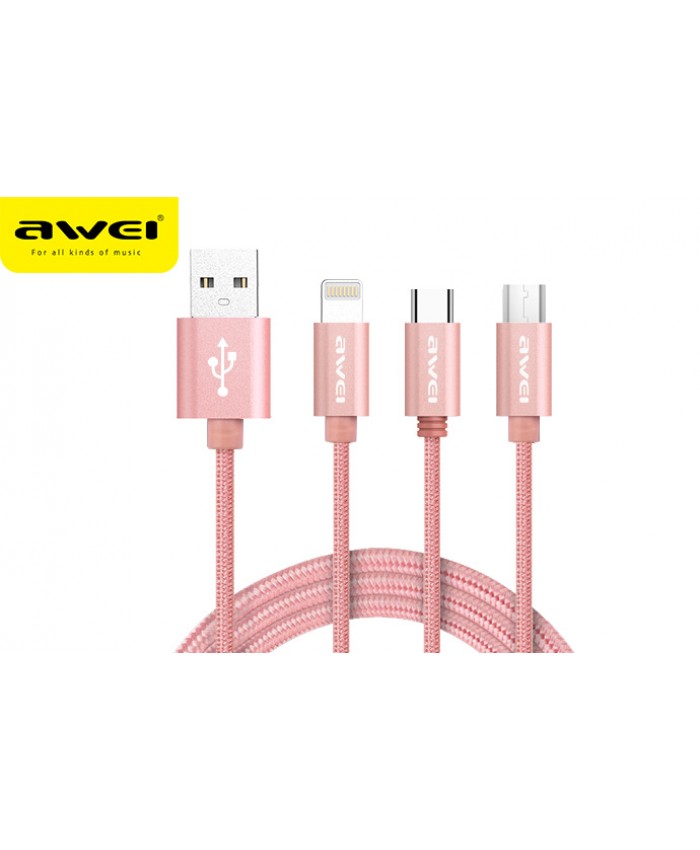 Awei CL970 1m 3-in-1 Fast Multi Charging Cable